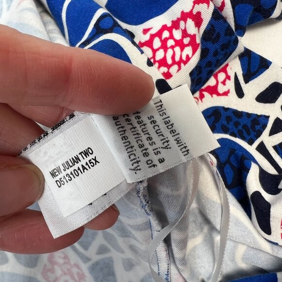 Diane Von Furstenberg DVF Julian Two Wrap Dress Blue Printed Viscose 10 - Picture 11 of 11